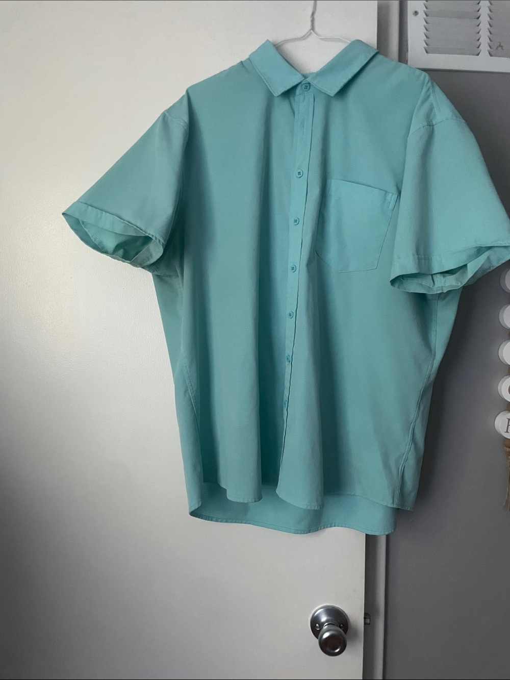 Apt. 9 Short-Sleeve Button-Down Shirt in Aqua Blue